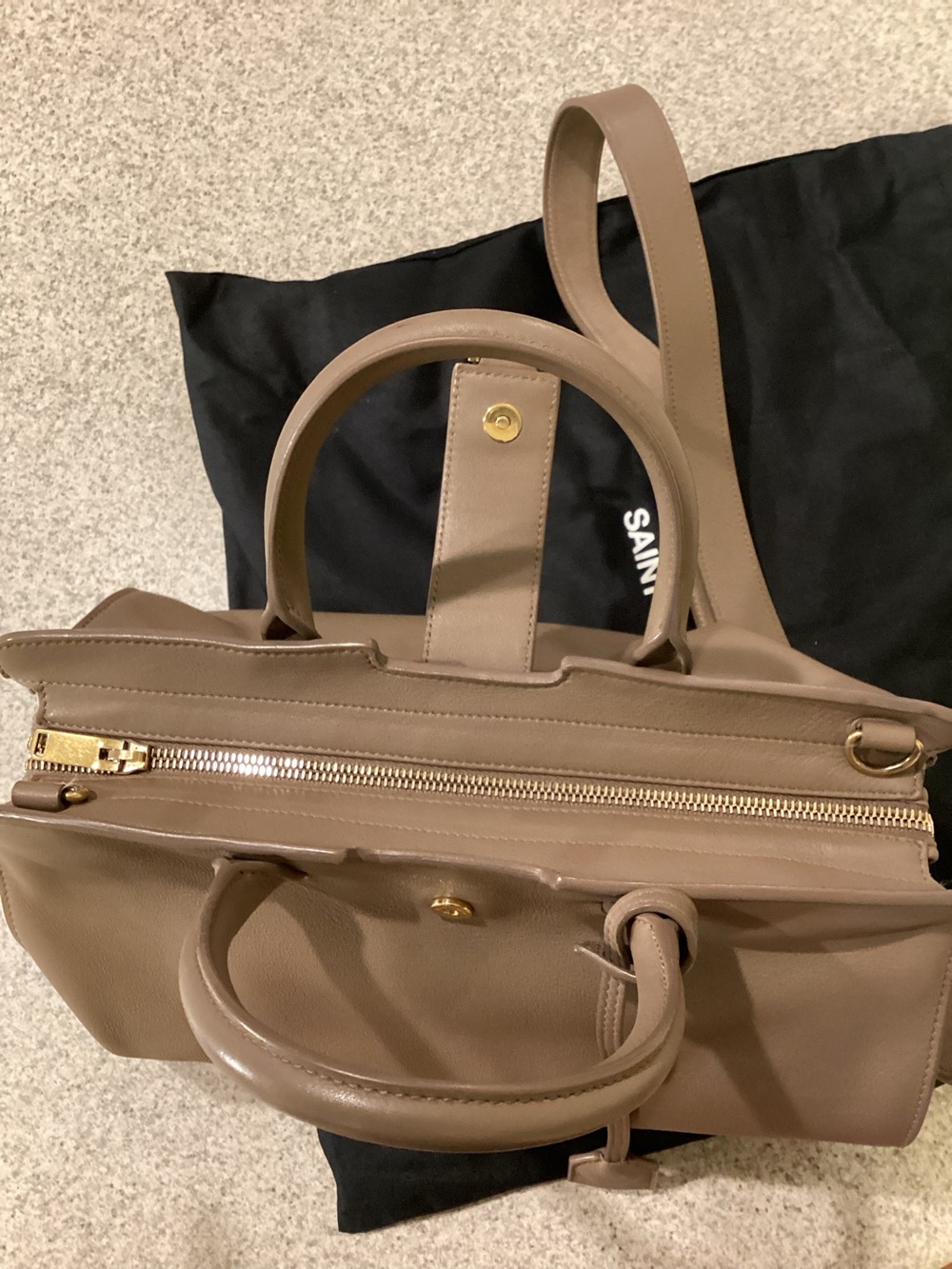 Saint Laurent YSL Taupe Satchel - Picture 11 of 15